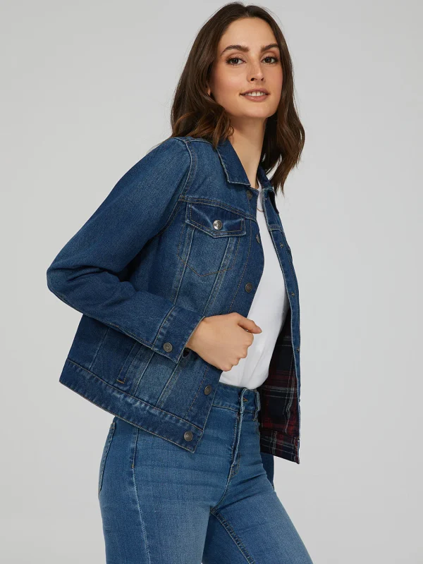 Reversible Plaid Denim Jacket - Image 3