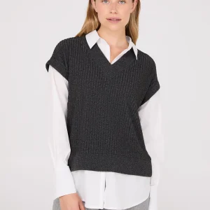 2-Fer Blouse With Short Sleeve Top