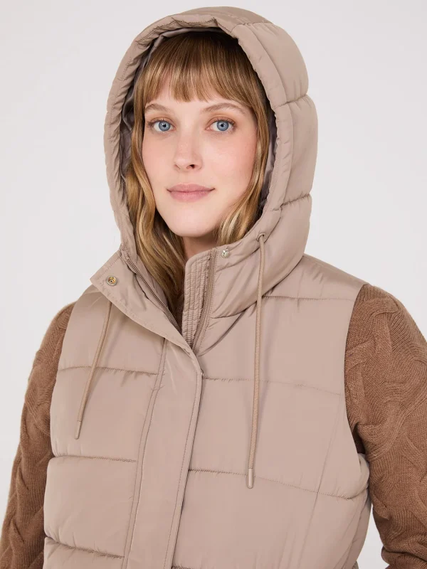 Long Hooded Puffer Vest - Image 12