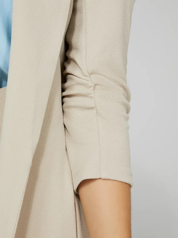 Long Blazer With 3/4 Ruched Sleeves - Image 9