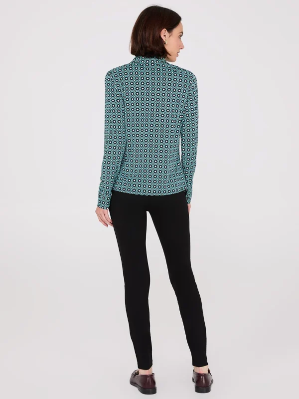 Printed Button-Front Classic Blouse - Image 4