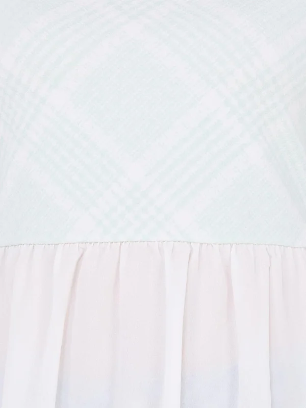 2-Fer Plaid Top With Peplum Bottom - Image 2