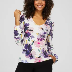 Floral Long Balloon Sleeve Top