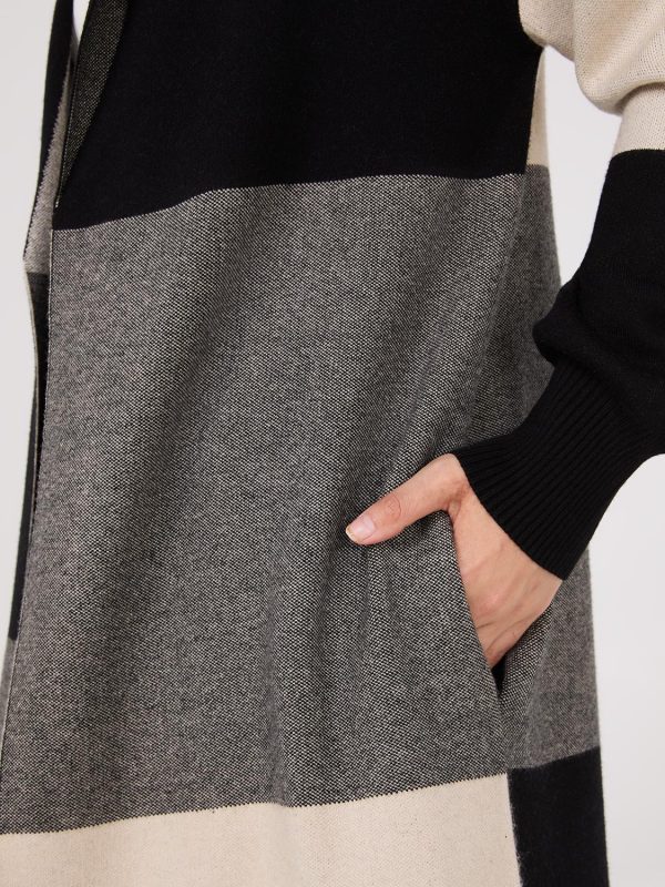 Collared Colour Block Long Duster - Image 3