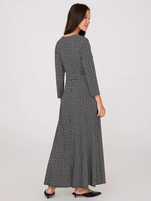 Geo Print Crossover A-Line Maxi Dress - Image 4