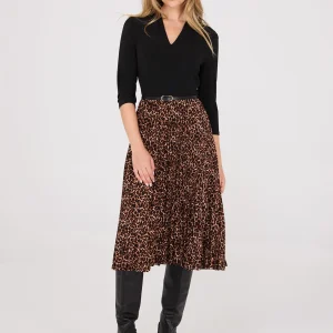 2-Fer Animal Print Belted Dress