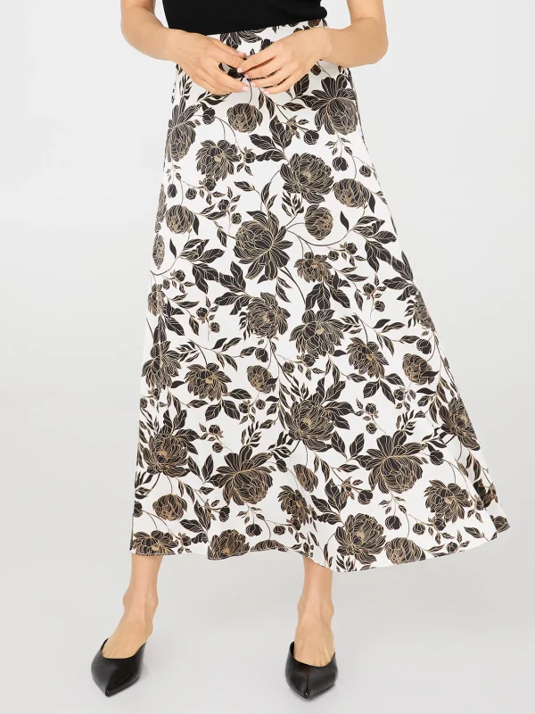 Printed Satin A-Line Skirt - Image 5