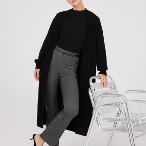 Straight Leg Bootcut Pants With Faux Leather Belt