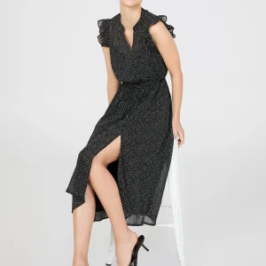 Sleeveless Printed Chiffon Midi Dress