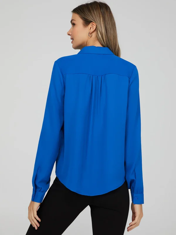 Crepe Chiffon Button-Down Blouse - Image 4