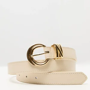 Faux Leather Carved Buckle Belt