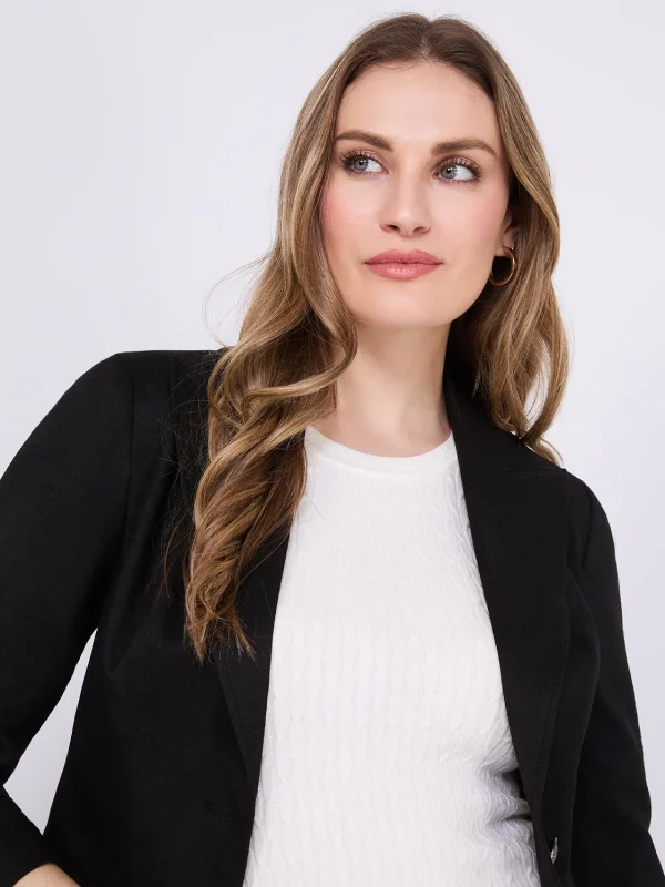 One-Button Ruched Sleeve Blazer - Image 2