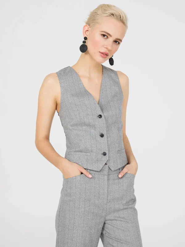 Pinstripe 3-Button Vest - Image 5