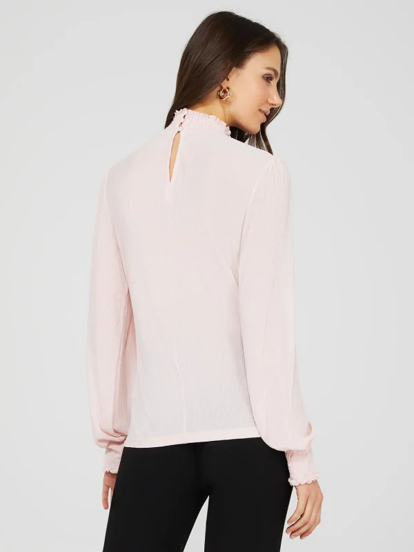 Textured Plisse Mock Neck Top - Image 5