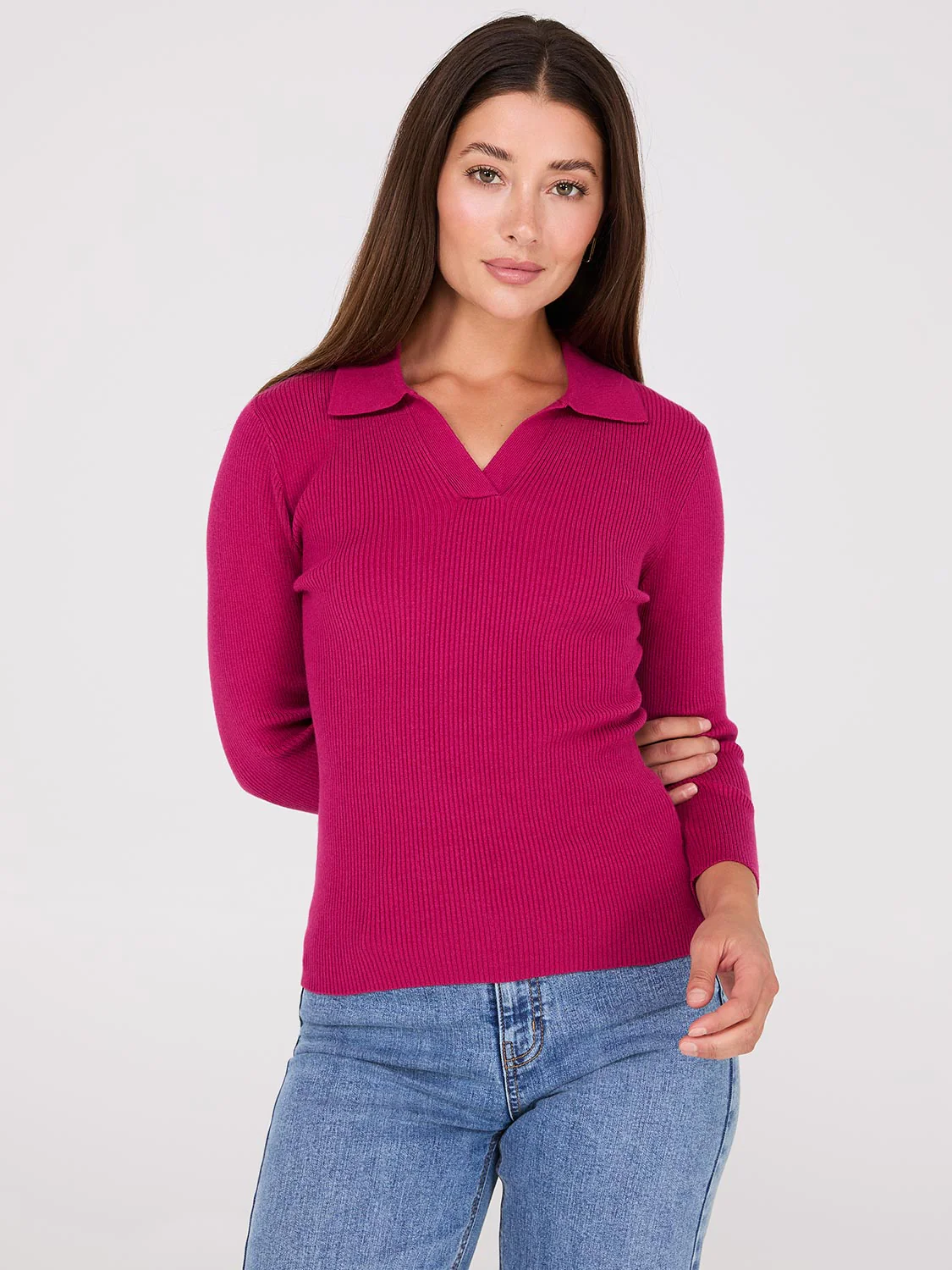 Johnny Collar Ribbed Top - Image 10