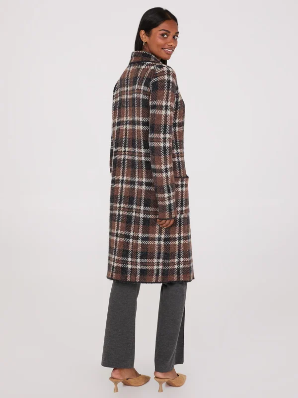 Jacquard Notch Collar One-Button Duster - Image 4