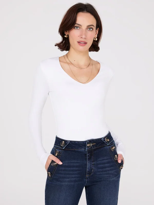 Double Layer V-Neck Long Sleeve Top - Image 13